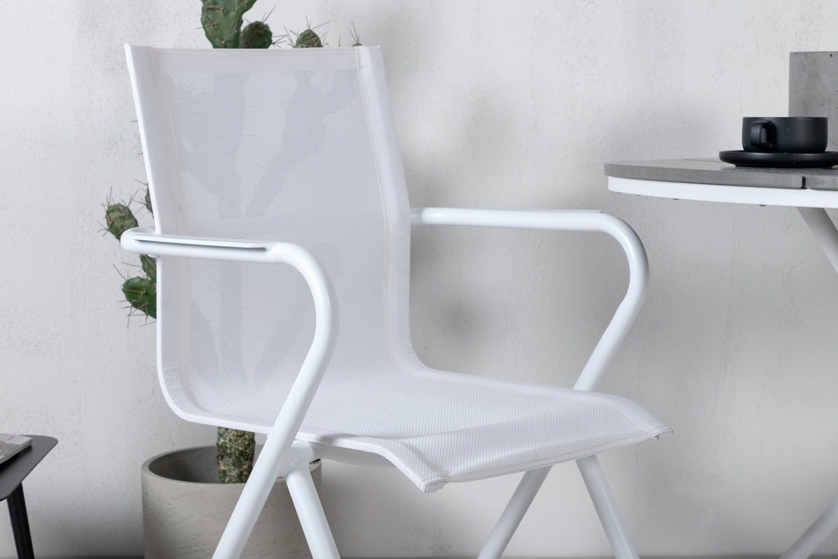 Venture Design Alina & Parma Matstolar Vit + Cafébord ⌀90