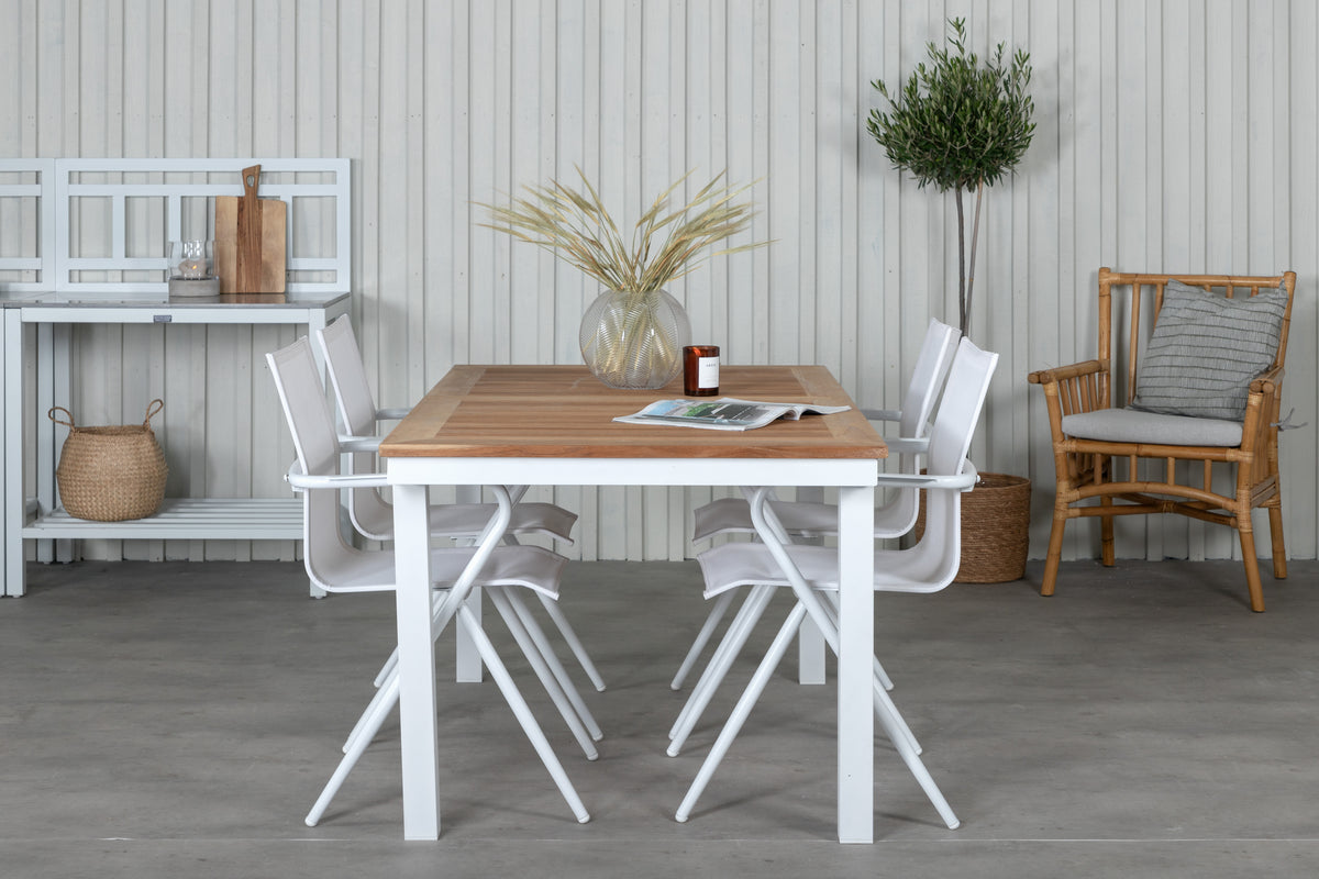 Venture Design Alina & Panama Matstolar Vit + Rektangulära Matbord 160x90x75 Vit