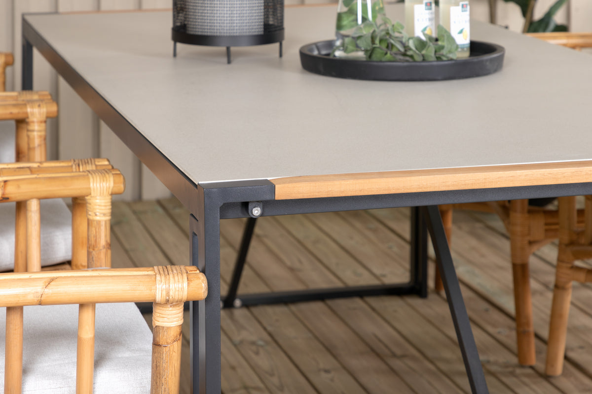 Venture Design Cane & Texas Caféstolar Natur + Matbord 200x100