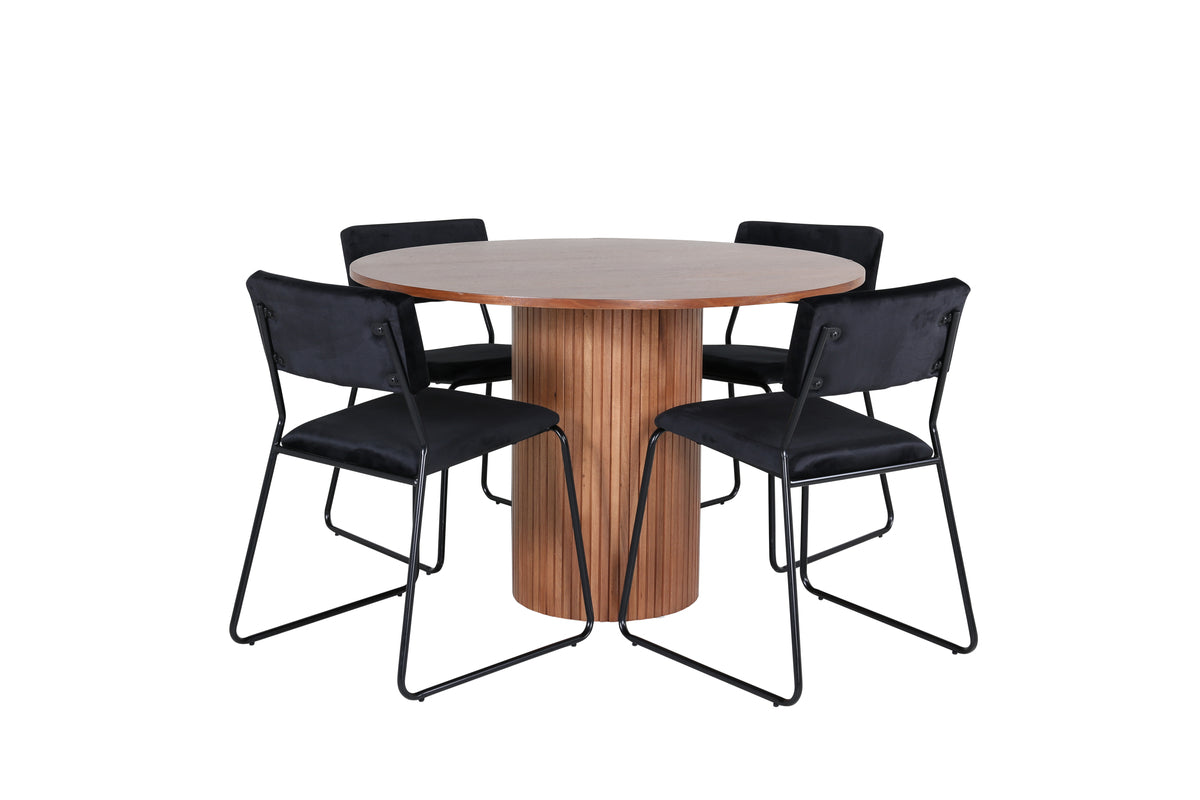 Venture Design Kenth & Bianca Matstolar Svart + Matbord ⌀110