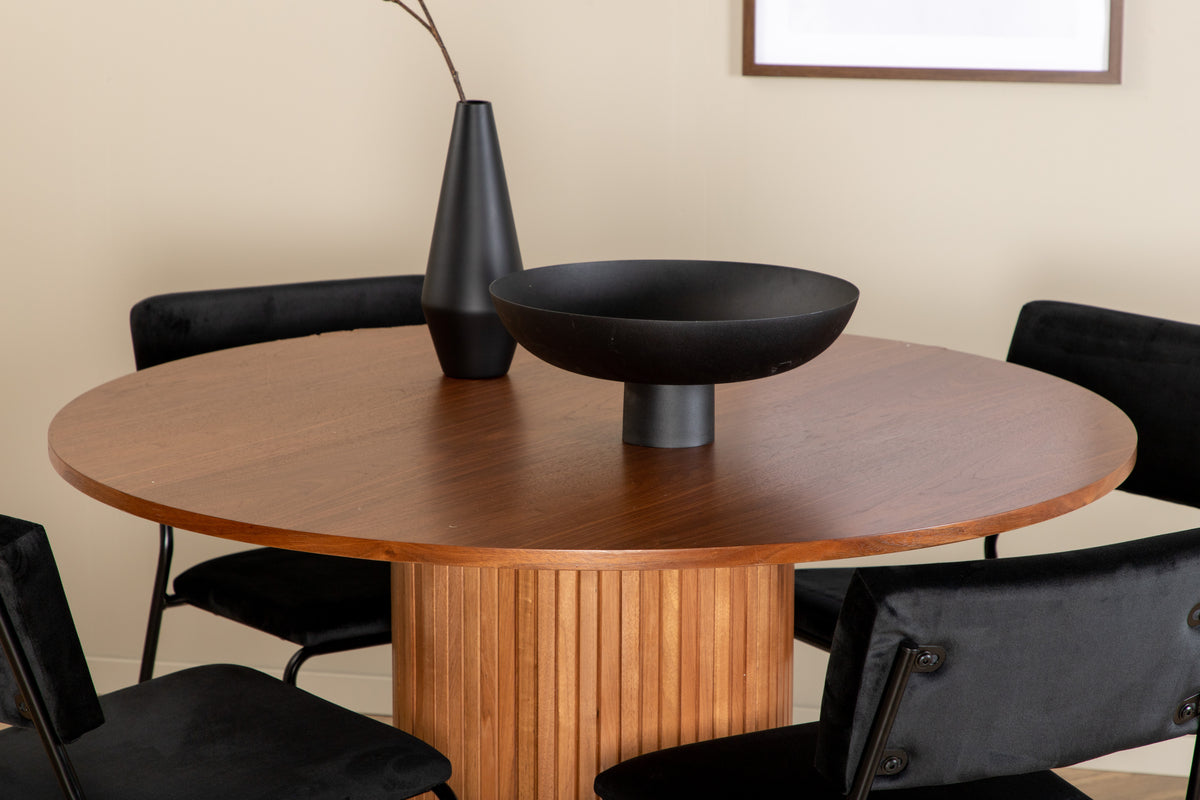 Venture Design Kenth & Bianca Matstolar Svart + Matbord ⌀110