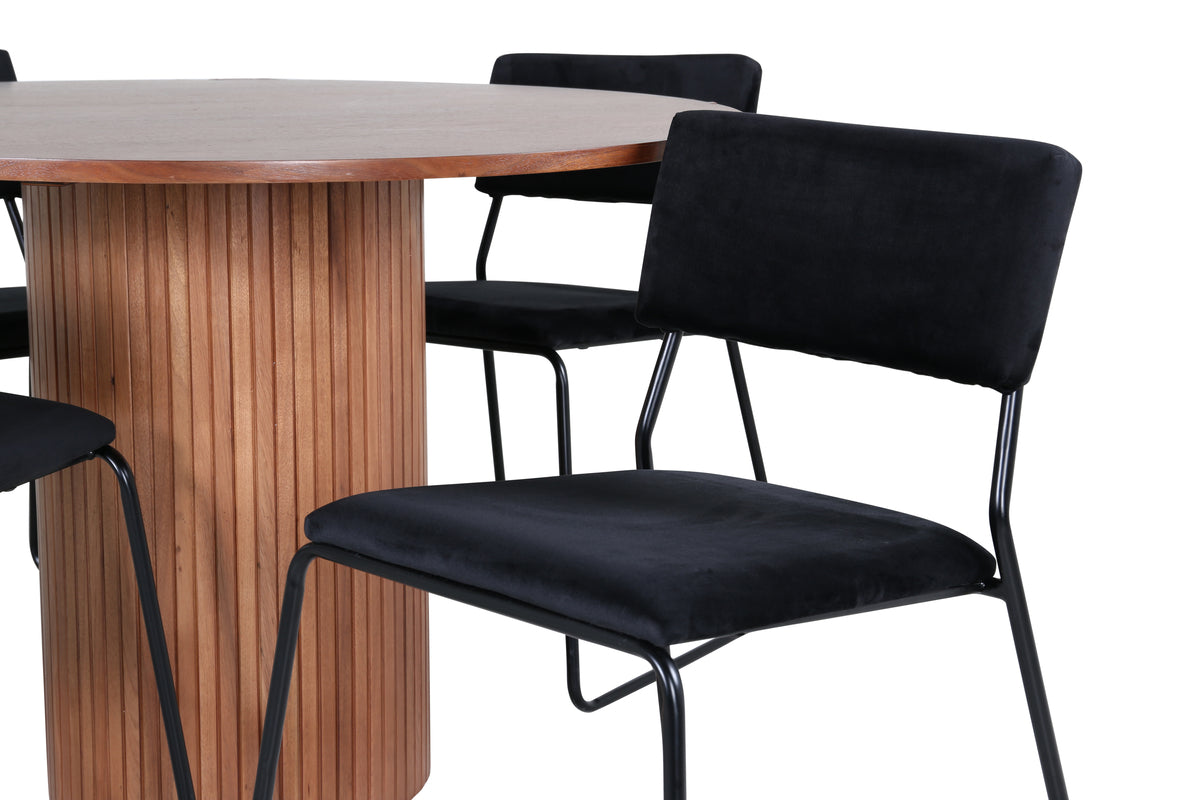 Venture Design Kenth & Bianca Matstolar Svart + Matbord ⌀110