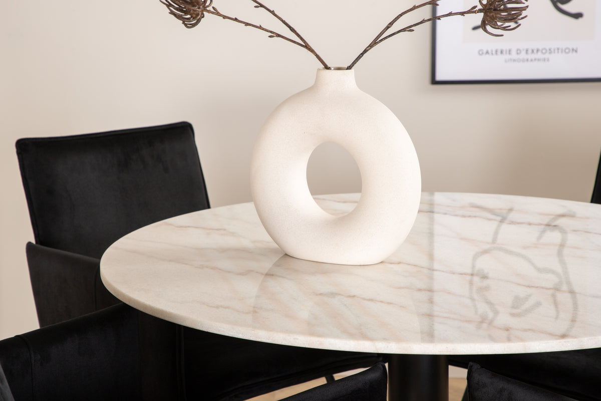 Venture Design Petra & Estelle Matstolar Svart + Matbord ⌀106