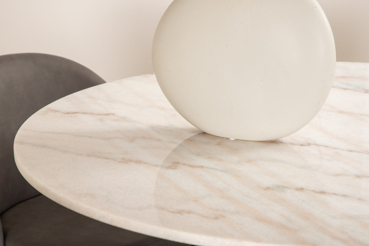Venture Design Velvet & Estelle Matstolar Grå + Matbord ⌀106