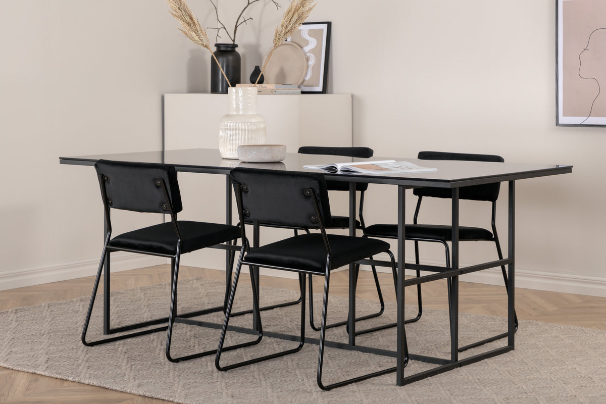 Venture Design Kenth & Leif Matstolar Svart + Matbord 90x200