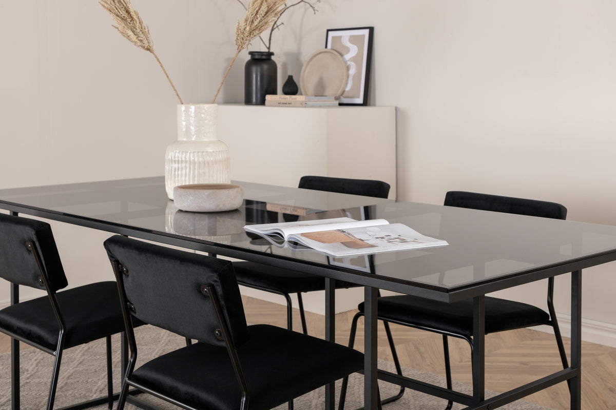 Venture Design Kenth & Leif Matstolar Svart + Matbord 90x200