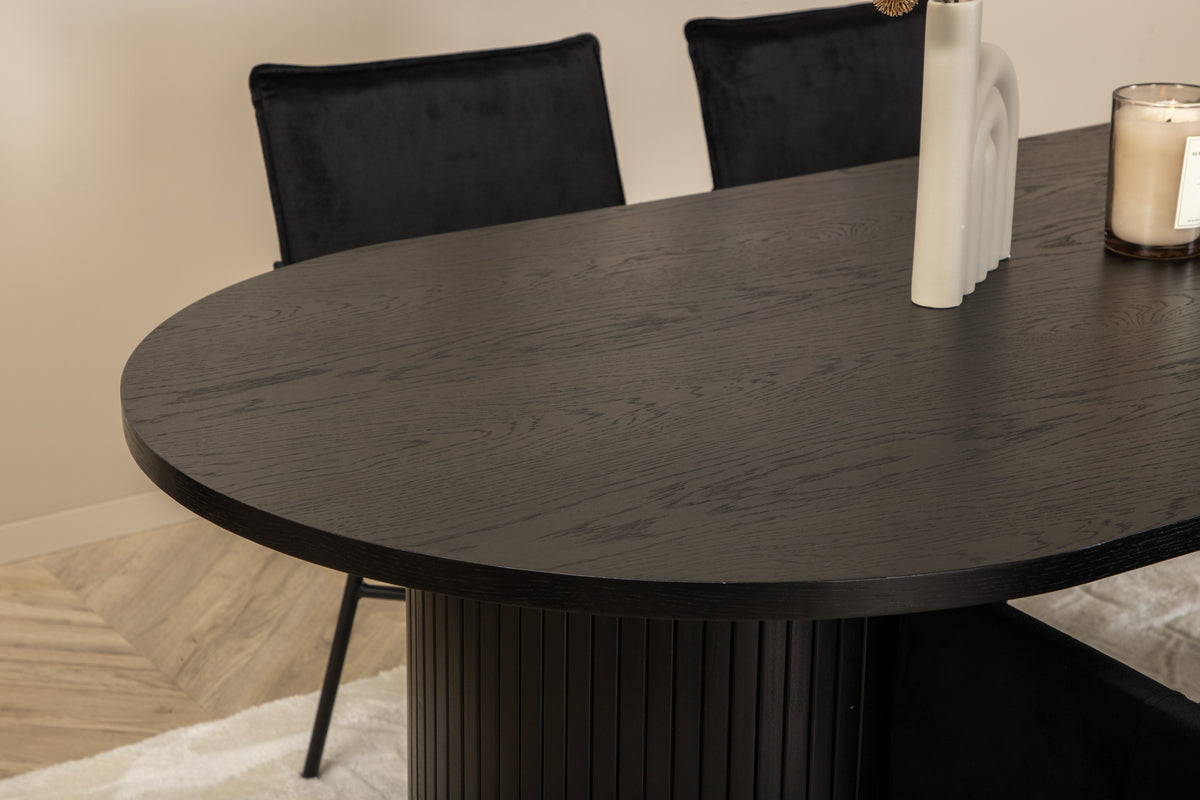 Venture Design Petra & Bianca Matstolar Svart + Matbord 90x200