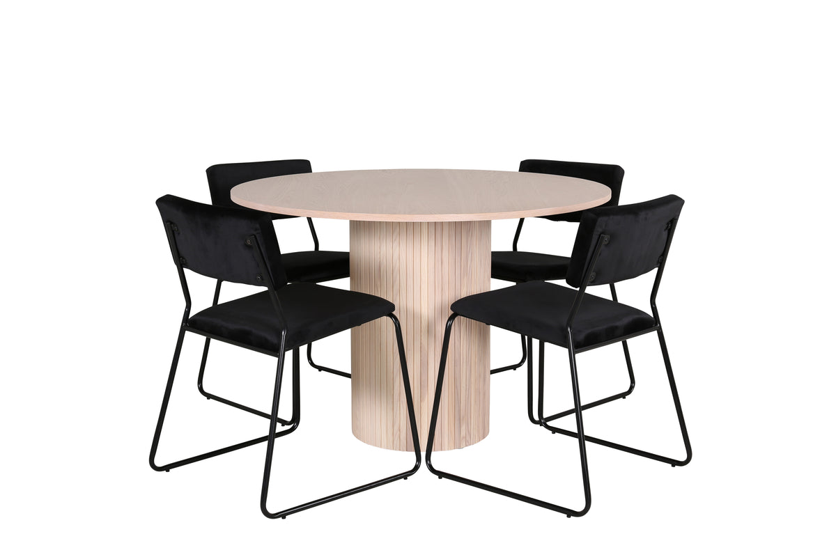 Venture Design Kenth & Bianca Matstolar Svart + Matbord ⌀110
