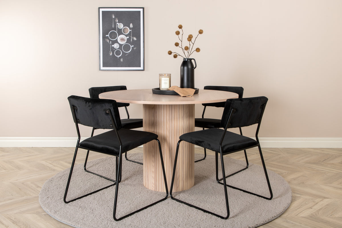 Venture Design Kenth & Bianca Matstolar Svart + Matbord ⌀110