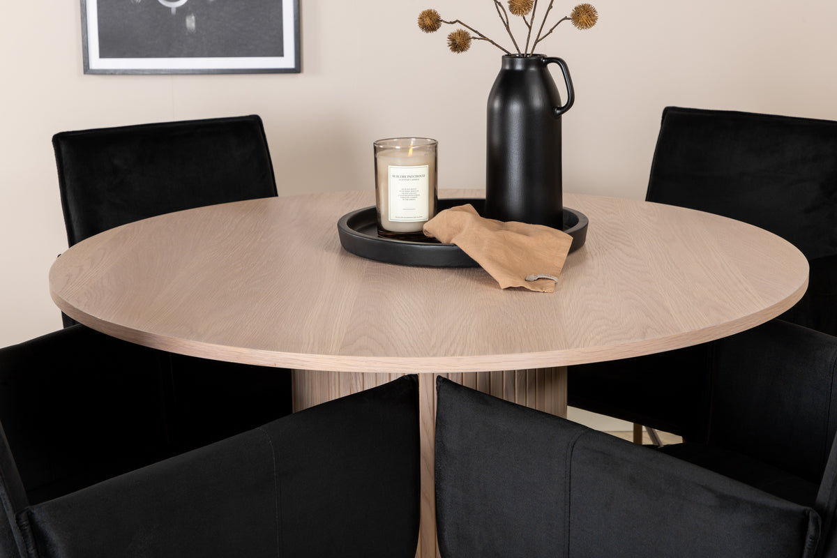Venture Design Petra & Bianca Matstolar Svart + Matbord ⌀110