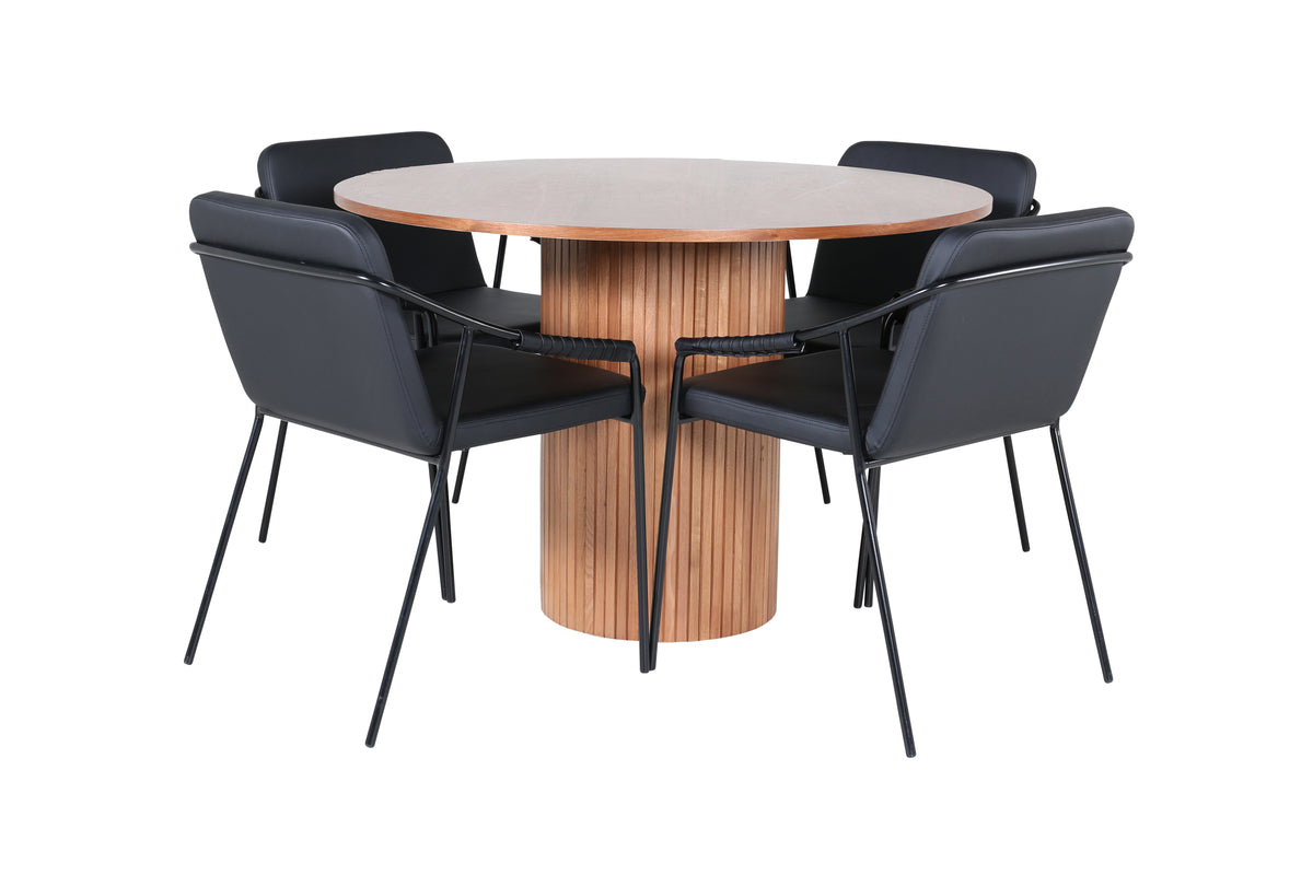 Venture Design Tvist & Bianca Matstolar Svart + Matbord ⌀110