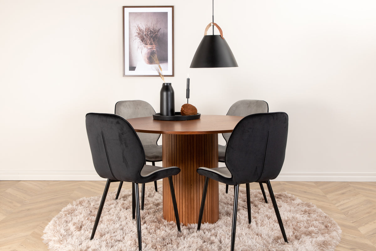 Venture Design Emma & Bianca Matstolar Grå + Matbord ⌀110