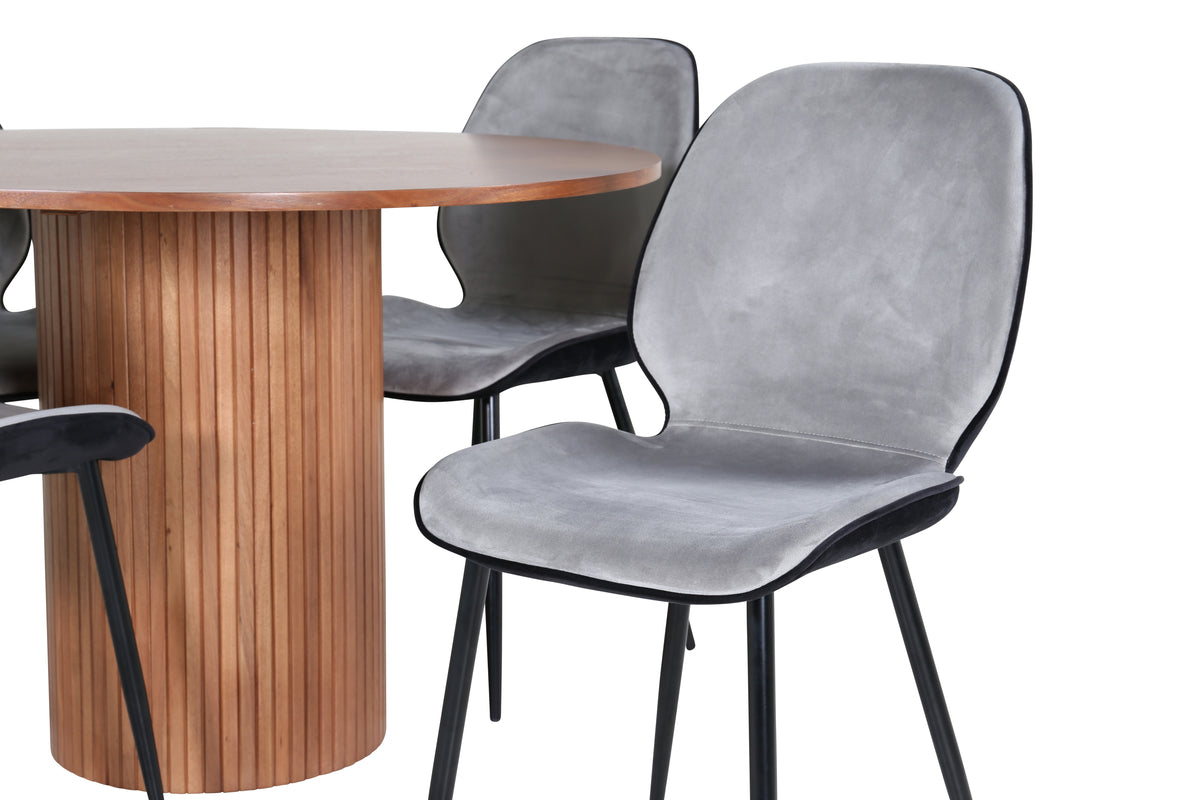 Venture Design Emma & Bianca Matstolar Grå + Matbord ⌀110