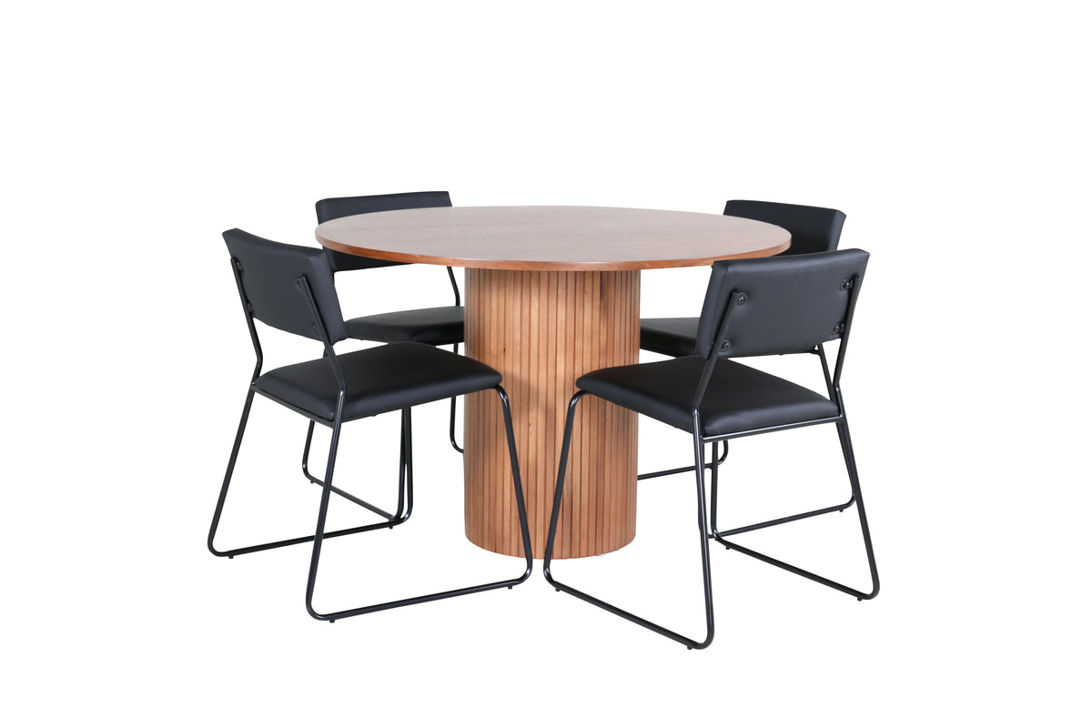 Venture Design Kenth & Bianca Matstolar Svart + Matbord ⌀110
