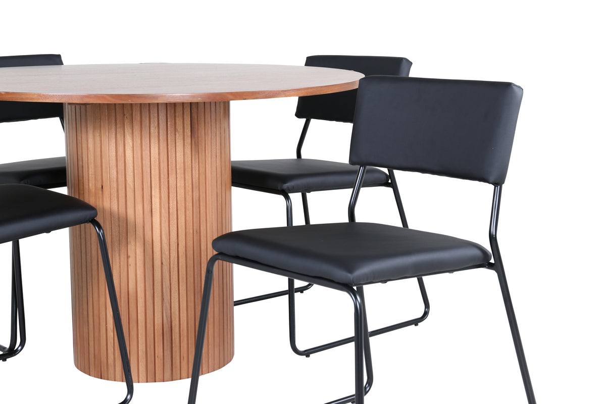 Venture Design Kenth & Bianca Matstolar Svart + Matbord ⌀110