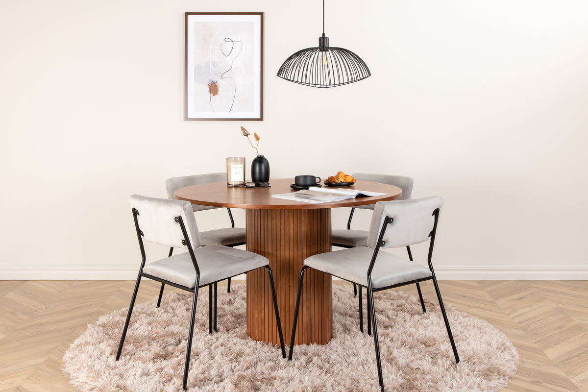 Venture Design Kenth & Bianca Matstolar Grå + Matbord ⌀110