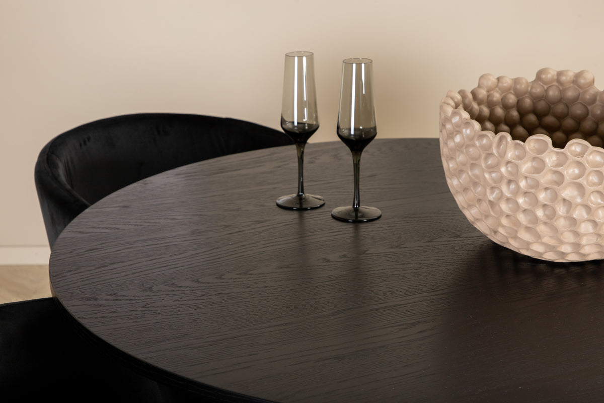 Venture Design Berit & Bianca Matstolar Svart + Runda Matbord ⌀110 Svart
