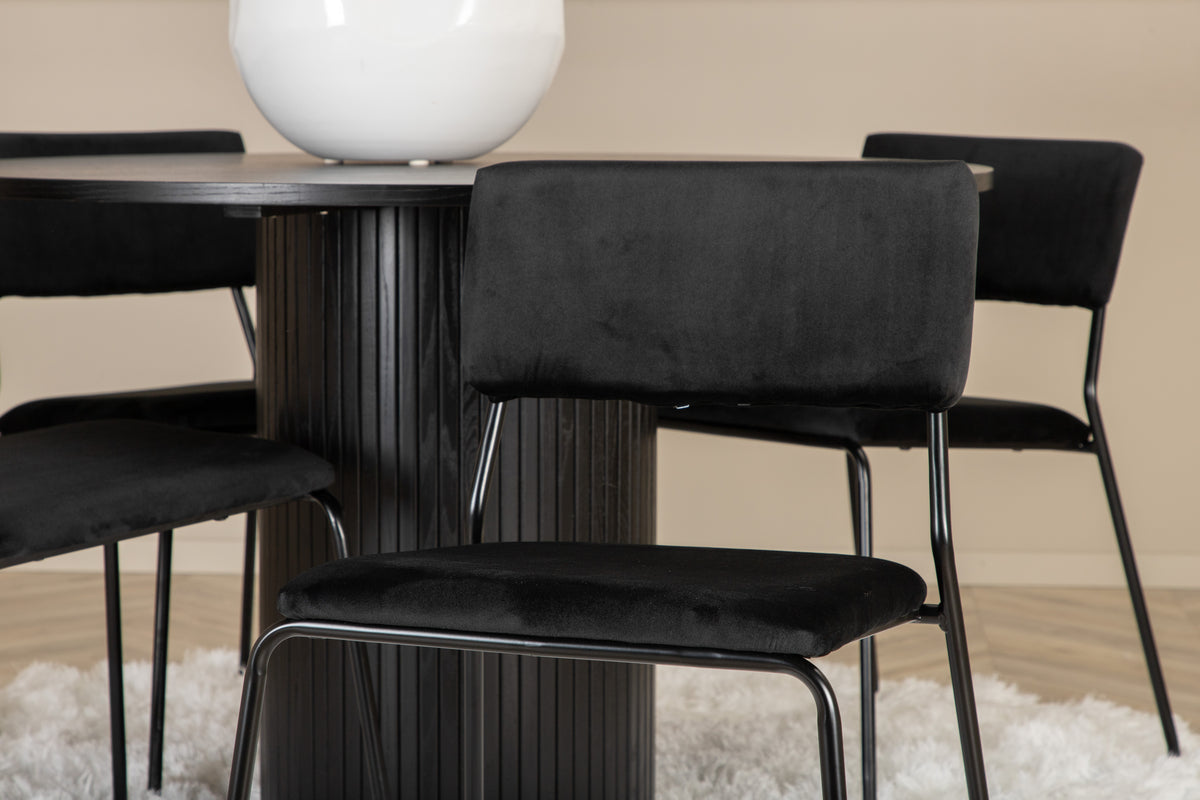 Venture Design Kenth & Bianca Matstolar Svart + Matbord ⌀110