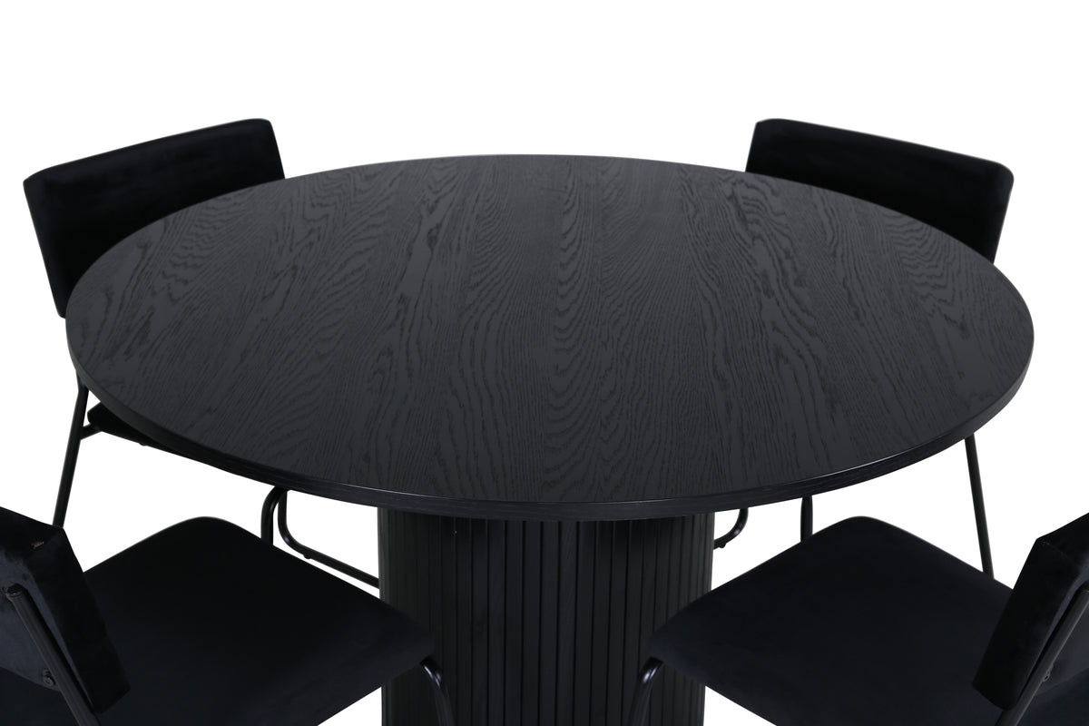 Venture Design Kenth & Bianca Matstolar Svart + Matbord ⌀110