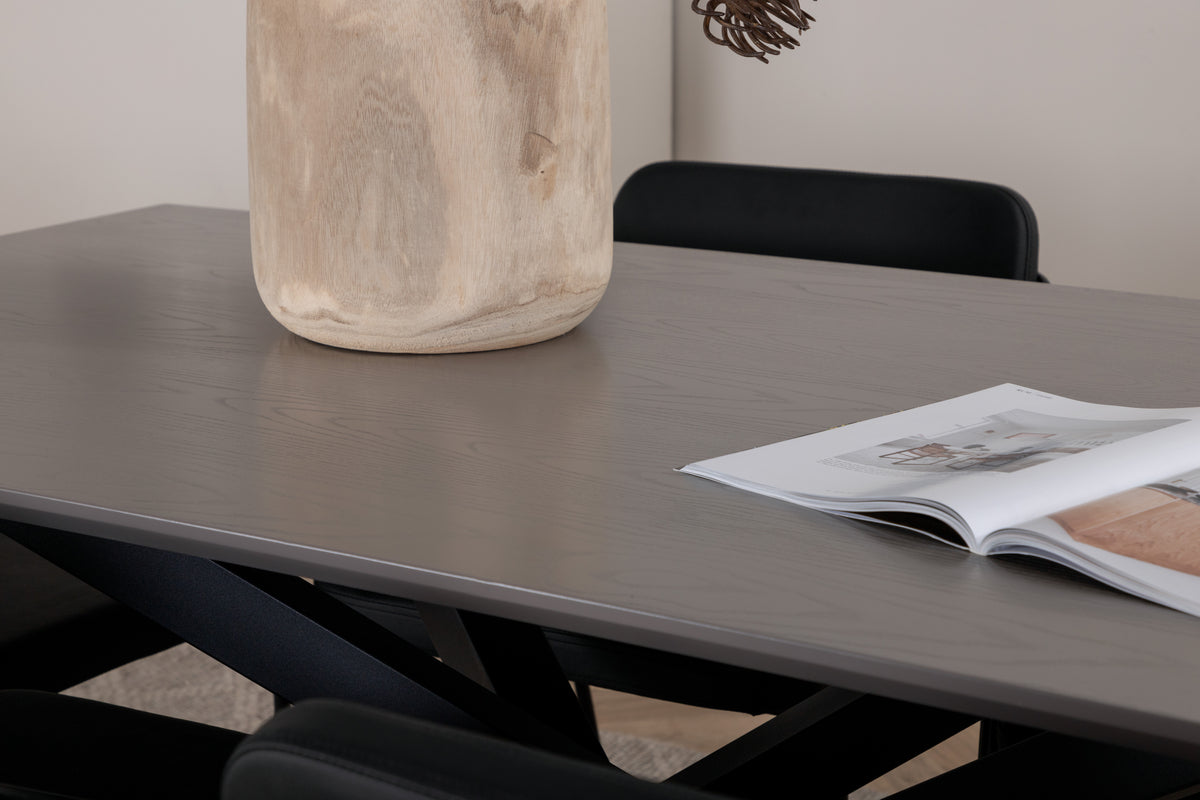 Venture Design Tvist & Piazza Matstolar Svart + Matbord 90x180