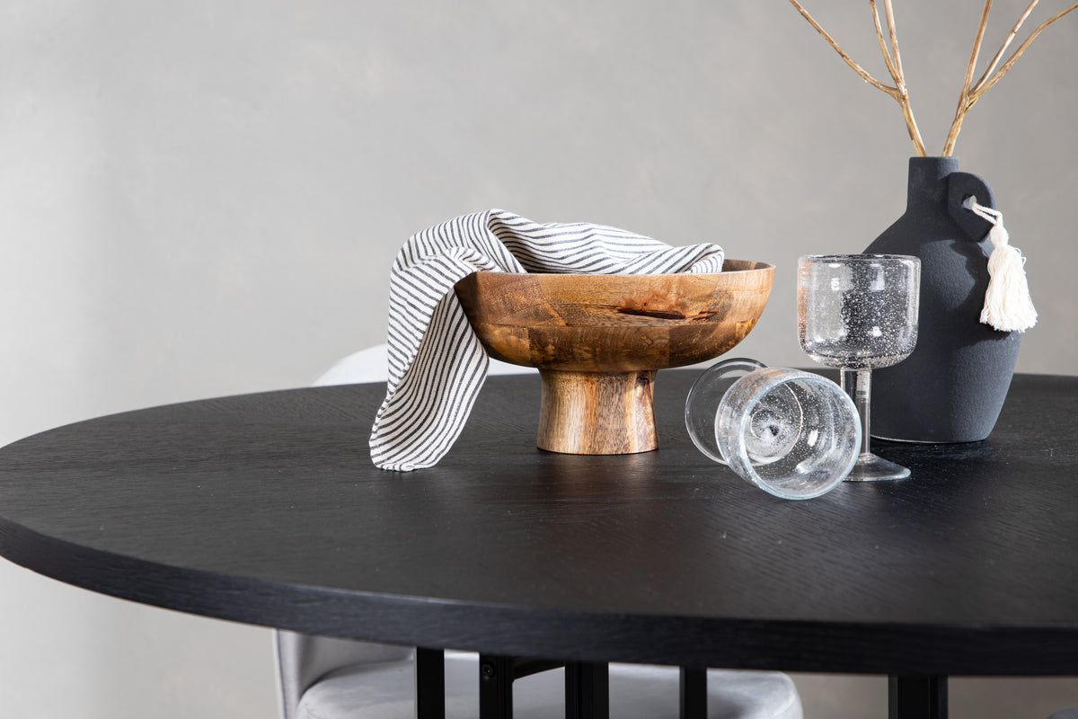 Venture Design Velvet & Copenhagen Matstolar 2-pack Grå + Runda Matbord ⌀115 Svart