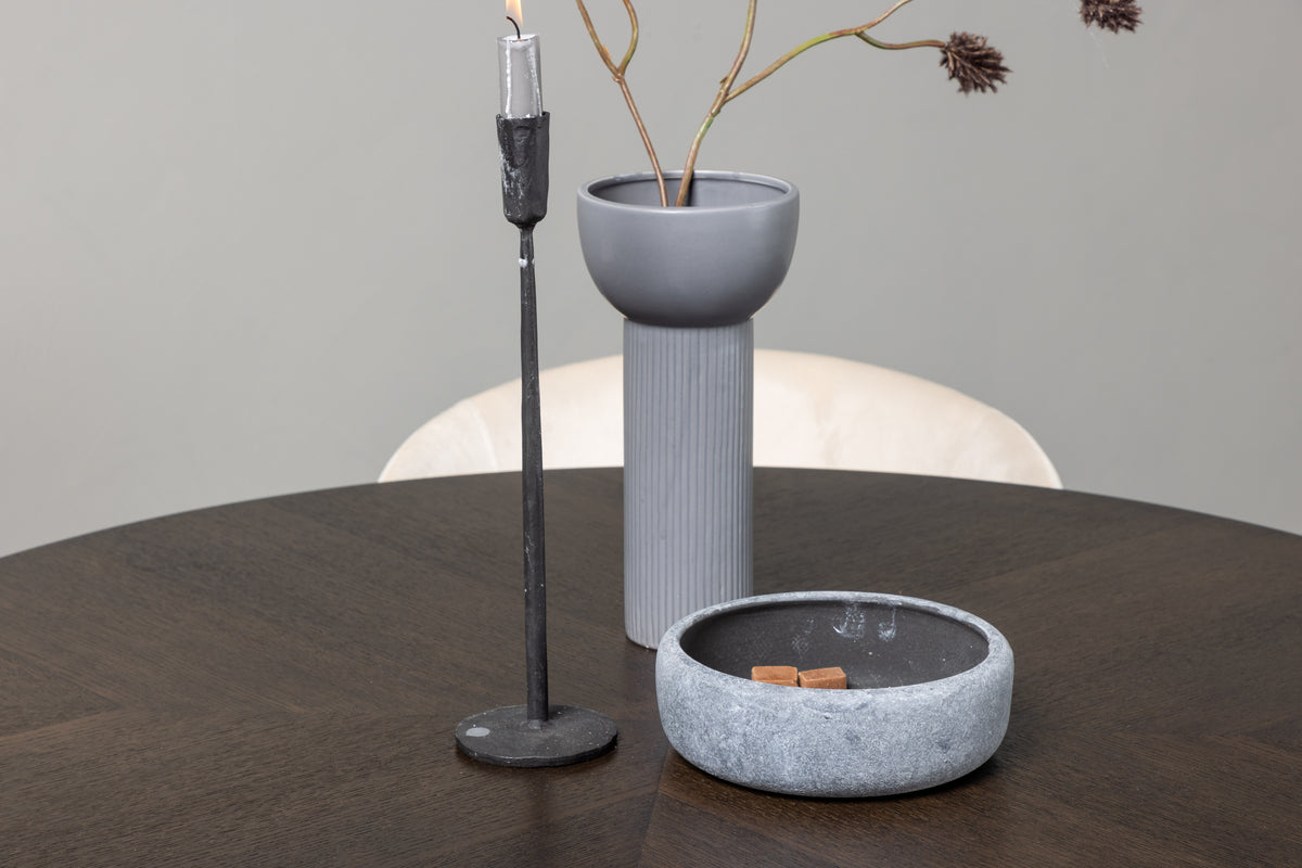 Venture Design Berit & Copenhagen Matstolar Beige + Runda Matbord ⌀115 Mocka