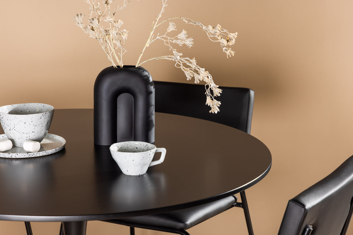 Venture Design Kenth & Glade Matstolar 2-pack Svart + Runda Matbord ⌀100 Svart