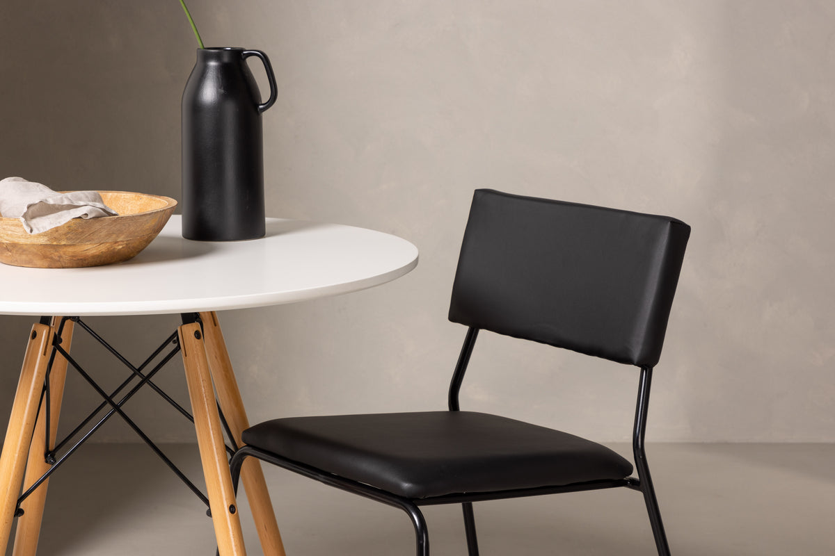 Venture Design Kenth & Danburi Matstolar 2-pack Svart + Runda Matbord ⌀60 Vit
