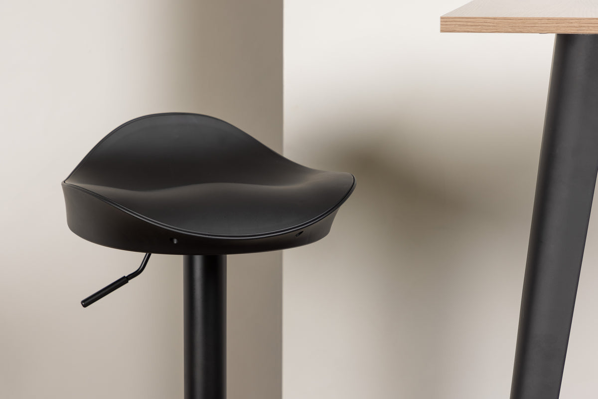 Venture Design Tempe & Adesto Barbord 60 x 60 Valnöt + Barstolar 2-pack Svart
