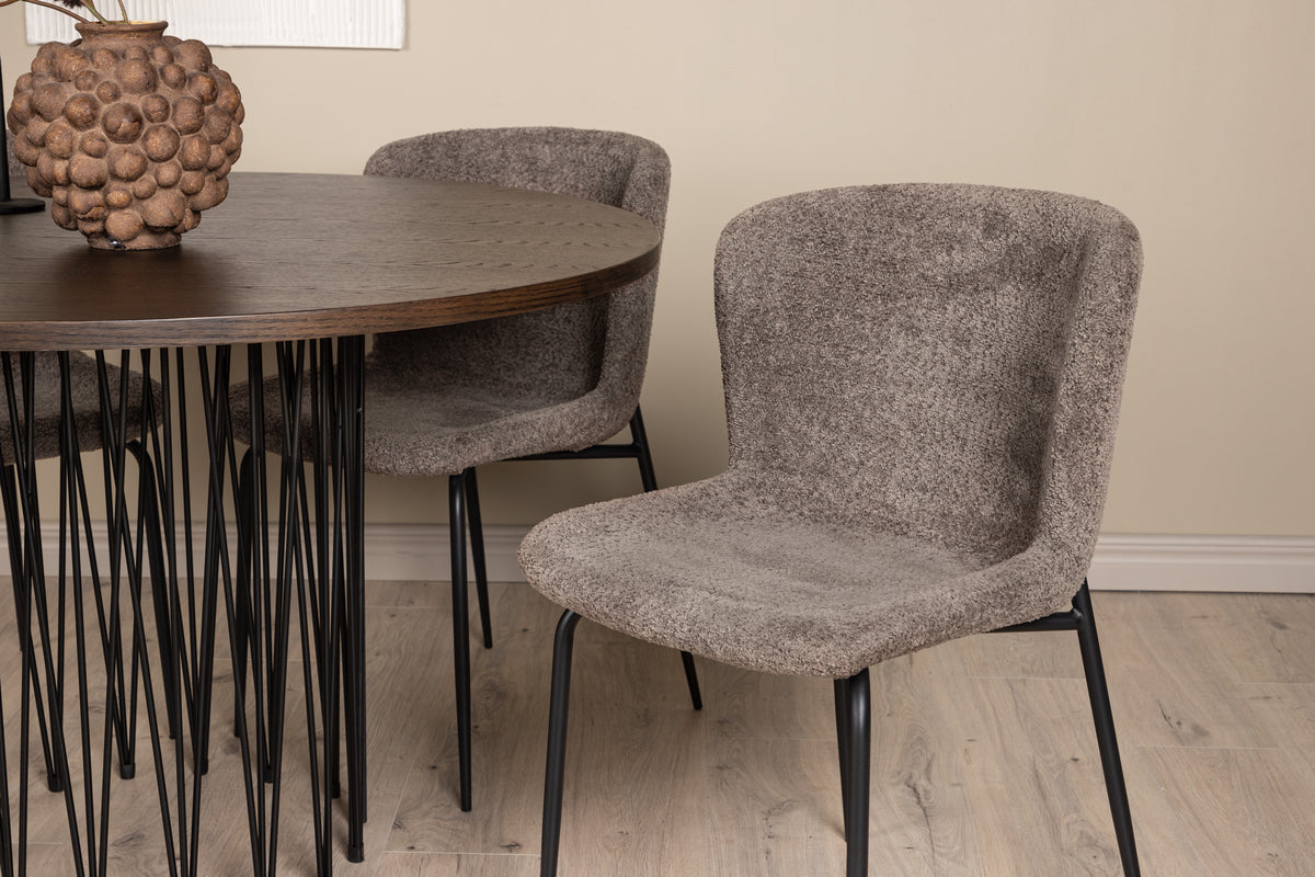 Venture Design Modesto & Stone Matstolar 2-pack Brun + Runda Matbord ⌀120 Mocka