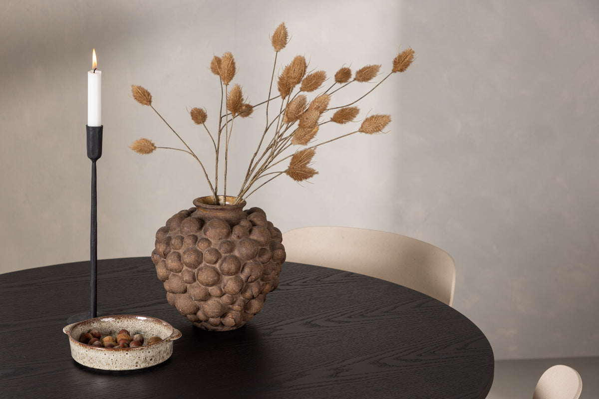 Venture Design Åstol & Olivia Matstolar 2-pack Beige + Runda Matbord ⌀110 Svart
