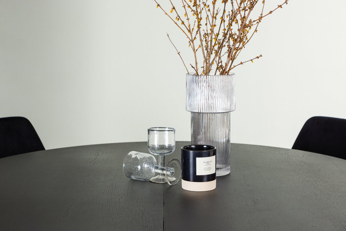 Venture Design Night & Matilda Matstolar 2-pack Svart + Runda Matbord ⌀130 Svart