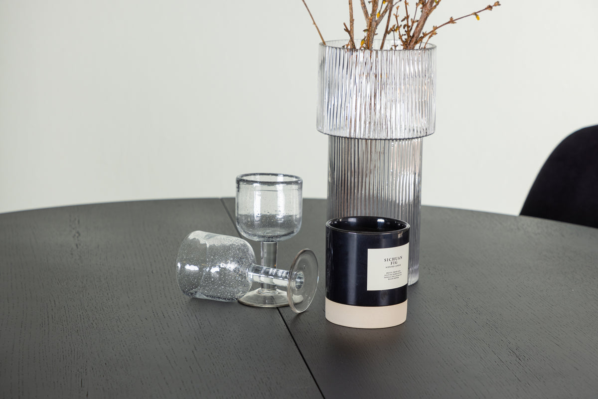 Venture Design Polar & Matilda Matstolar 2-pack Svart + Runda Matbord ⌀130 Svart