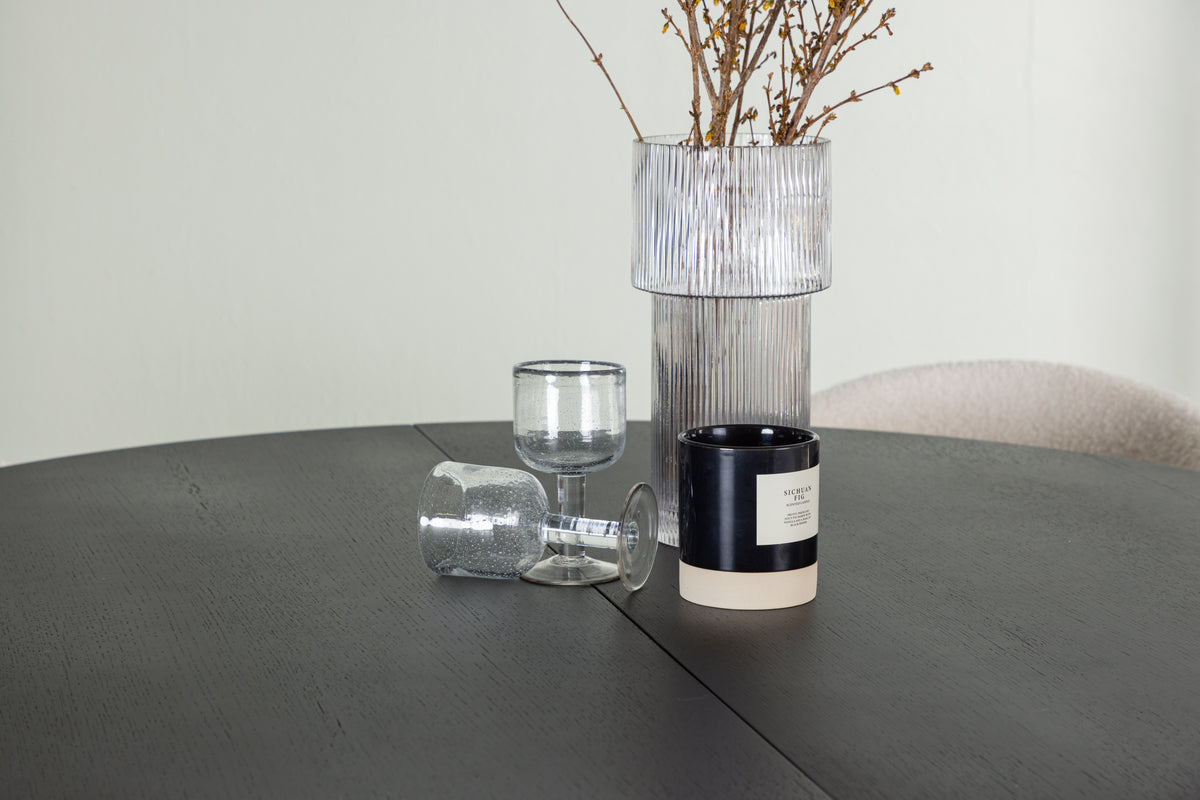 Venture Design Chico & Matilda Matstolar 2-pack Vit + Runda Matbord ⌀130 Svart