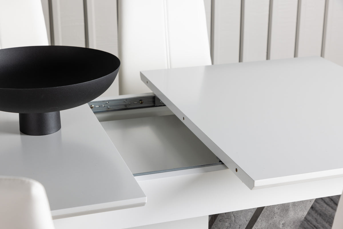 Venture Design Disa & Pastill Rektangulära Matbord 120 x 80 Vit + Matstolar 2-pack Vit