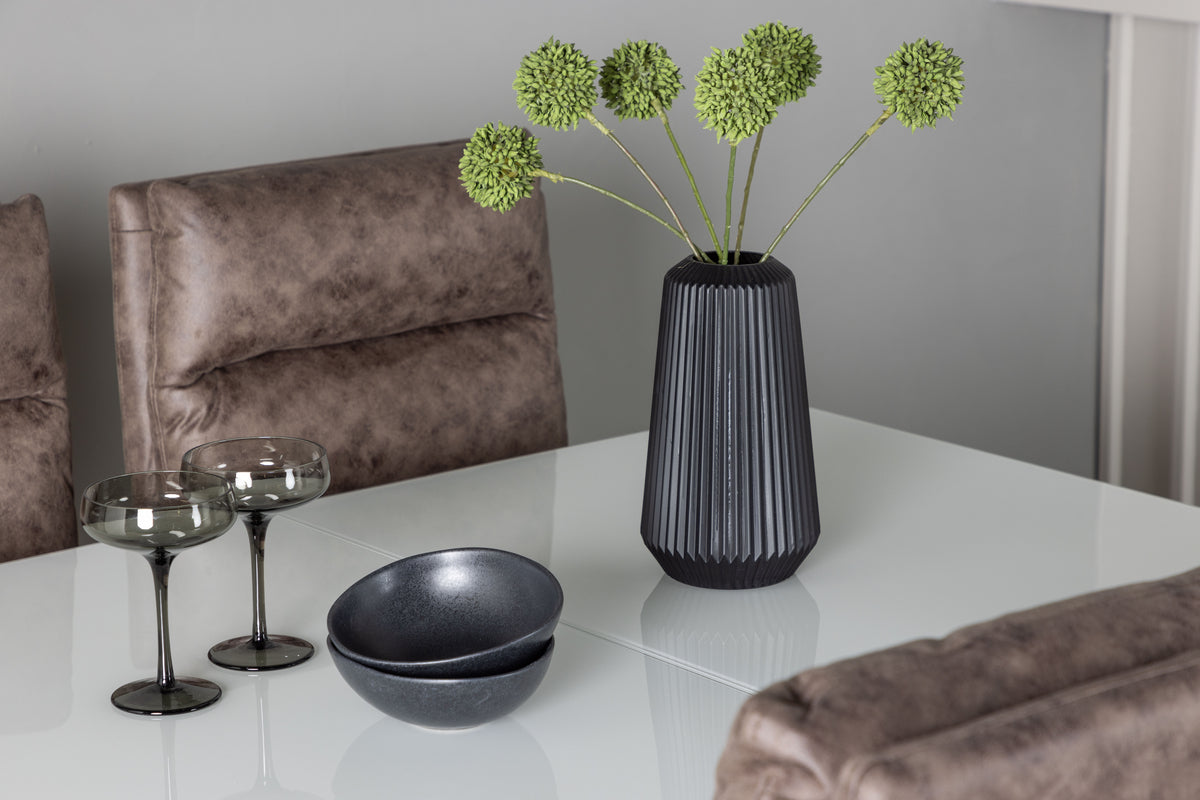 Venture Design Zizo & Pluto Matstolar 2-pack Brun + Rektangulära Matbord 120 x 90 Vit