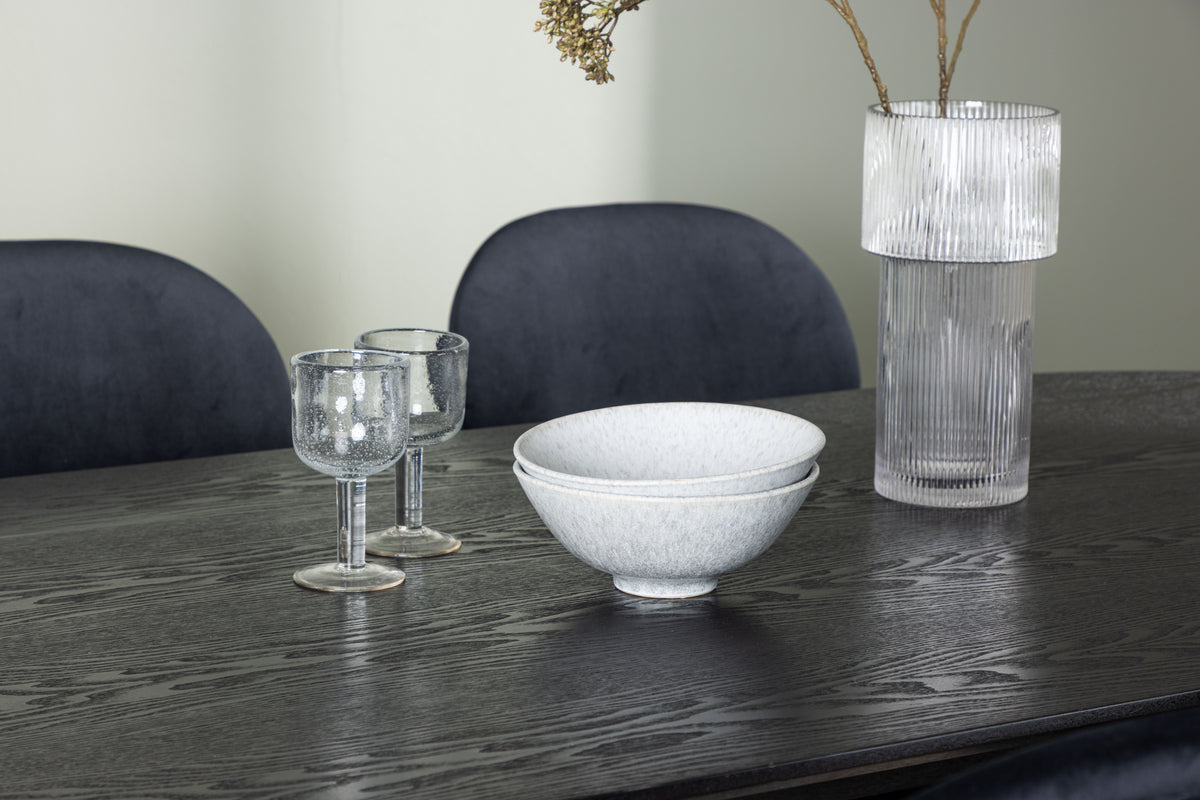 Venture Design Stella & Isolde Matstolar 2-pack Svart + Ovala Matbord 180 x 90 Svart