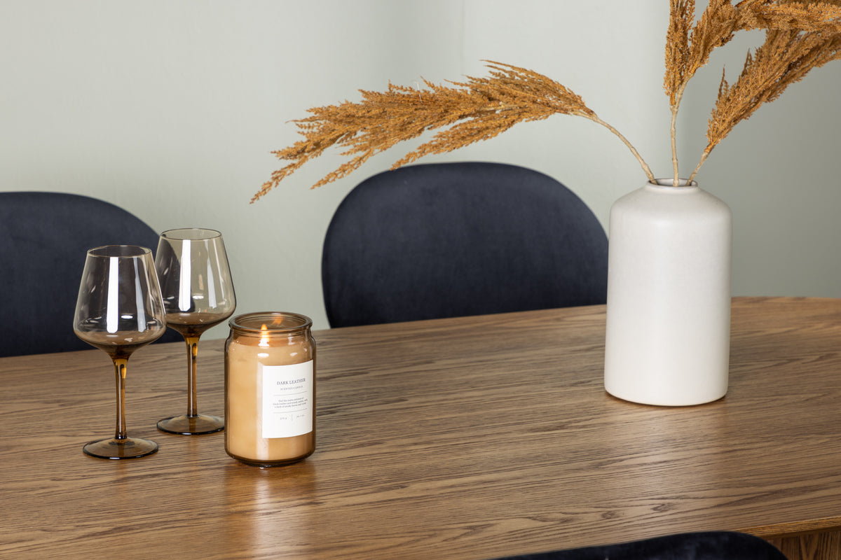 Venture Design Stella & Isolde Matstolar 2-pack Svart + Ovala Matbord 180 x 90 Natur