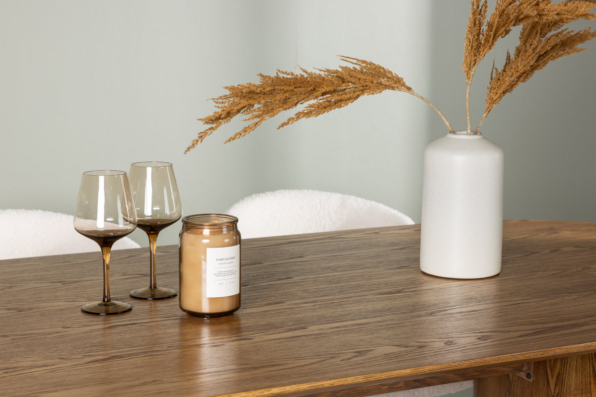 Venture Design Chico & Isolde Matstolar 2-pack Vit + Ovala Matbord 180 x 90 Natur