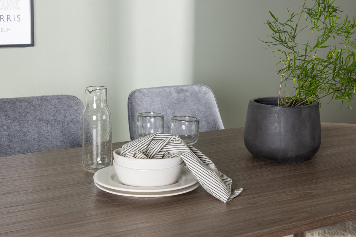 ROSIE & ANDY Matstolar 2-Pack Grå + Ovala Matbord 180 X 90 Natur