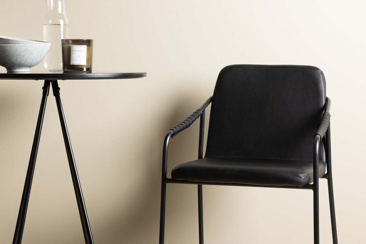 Venture Design Tvist & Bistro Barstolar 2-pack Svart + Barbord ⌀60 Svart