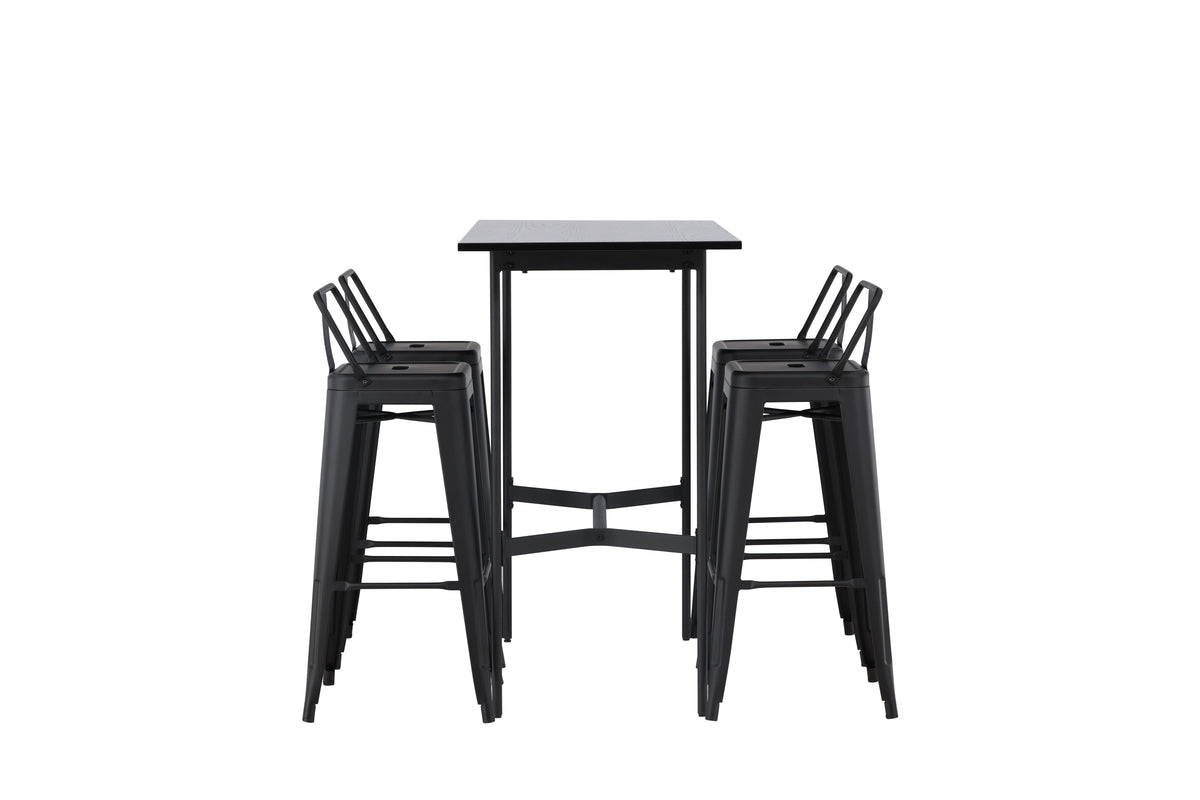 Venture Design Tempe & Rax Barstolar 2-pack Svart + Barbord 120 x 60 Svart