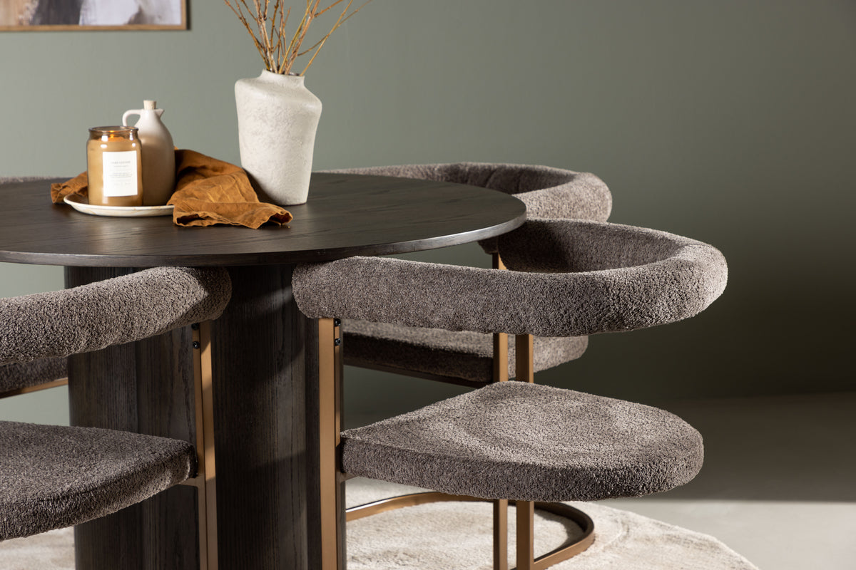 Venture Design Olivia & Morning Runda Matbord ⌀110 Mocka + Matstolar 2-pack Brun