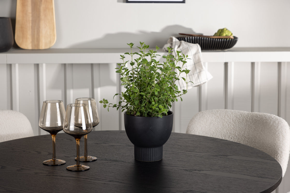 Venture Design Olivia & Sia Matbord ⌀110 + Matstolar Vit