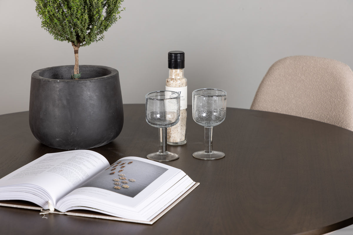 Venture Design Kaseidon & Polar Runda Matbord ⌀100 Mörkbrun + Matstolar 2-pack Beige