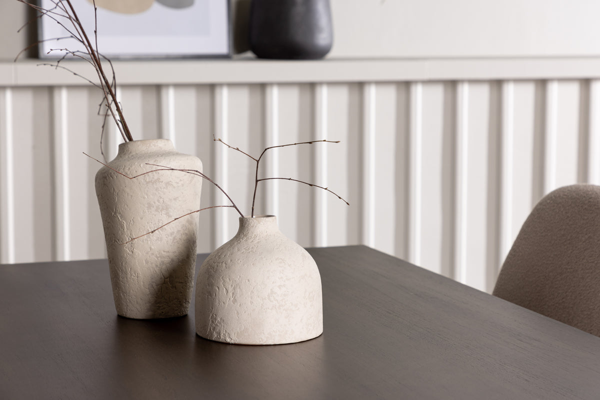 Venture Design Kaseidon & Polar Rektangulära Matbord 120 x 80 Mörkbrun + Matstolar 2-pack Beige
