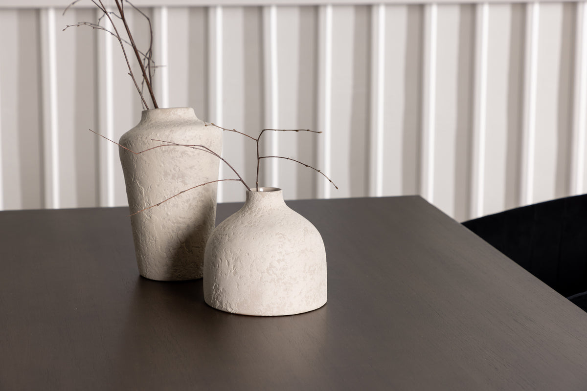 Venture Design Kaseidon & Selma Rektangulära Matbord 120 x 80 Mörkbrun + Matstolar 2-pack Svart