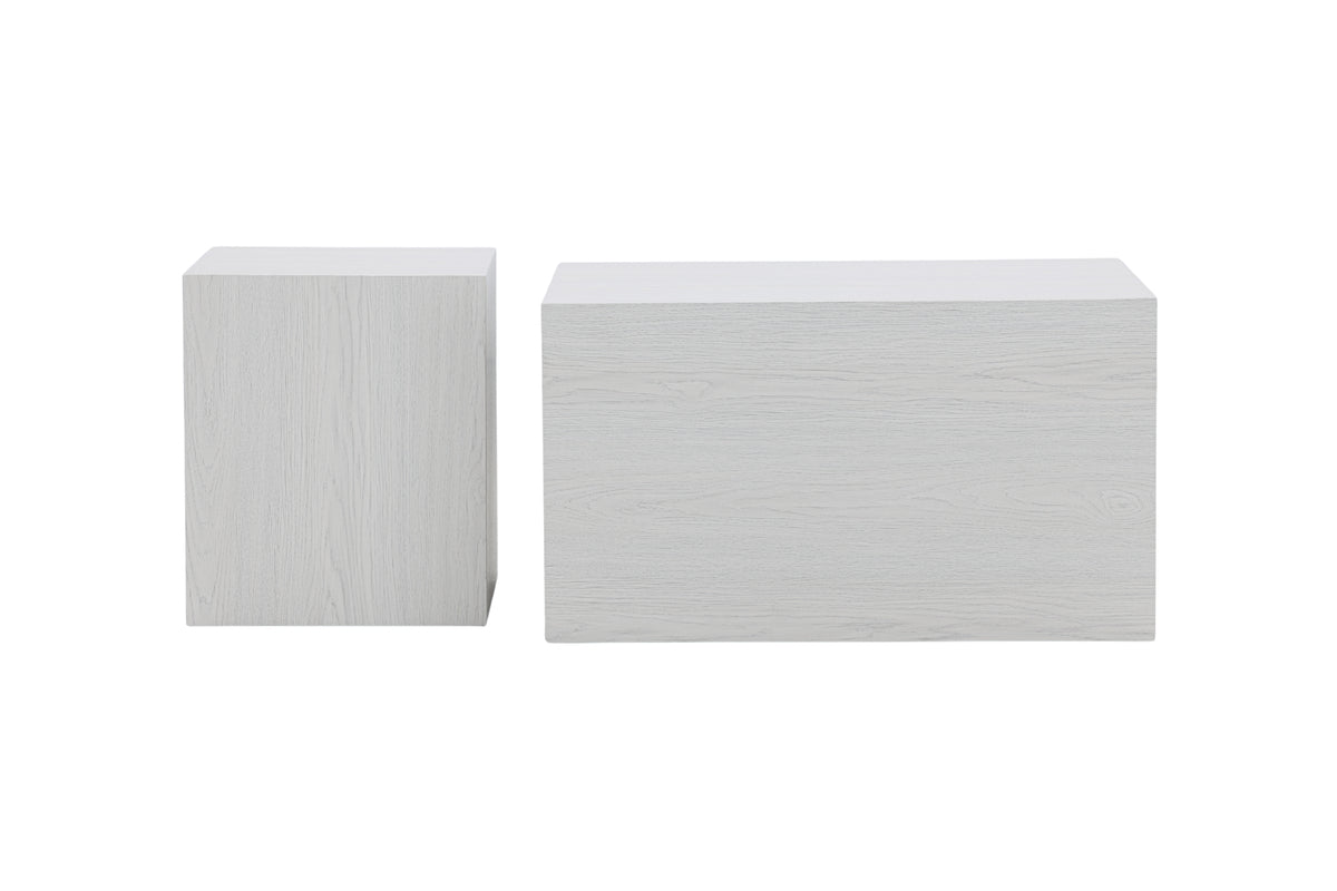 Venture Design York Soffbord 40 x 40 Vitputsad + Soffbord 80 x 60 Vitputsad