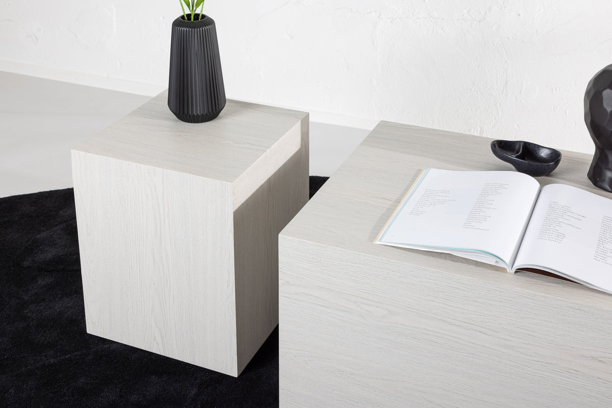 Venture Design York Soffbord 40 x 40 Vitputsad + Soffbord 80 x 60 Vitputsad