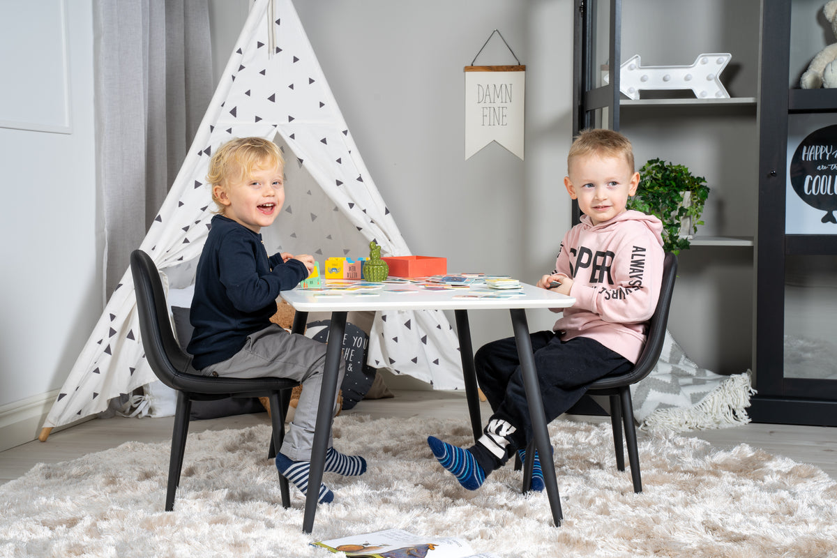 Venture Design Polar Barnstolar Svart + Barnbord 50 x 80 x 60